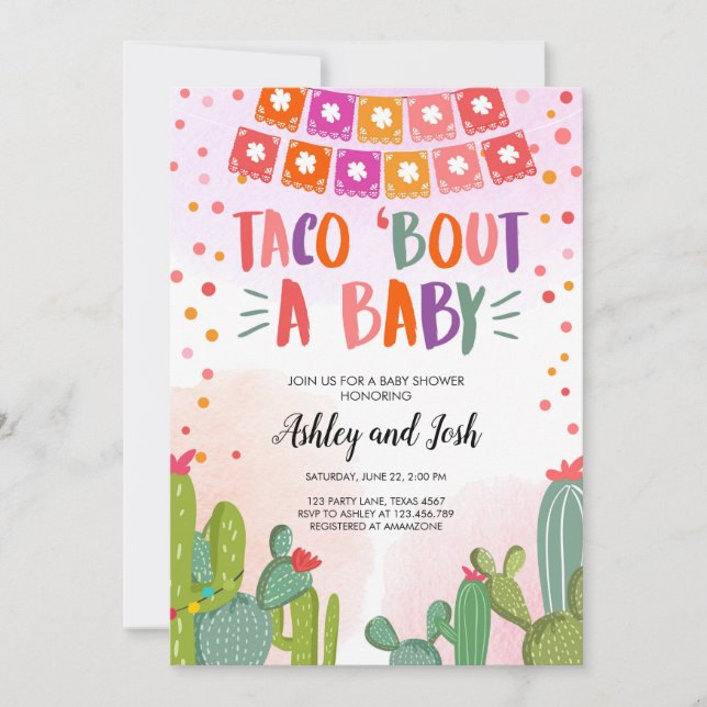 Taco Bout a Baby Fiesta Couples Baby Shower Invitation (Front)