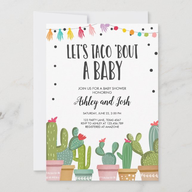 Taco Bout a Baby Fiesta Couples Shower Invitation (Front)