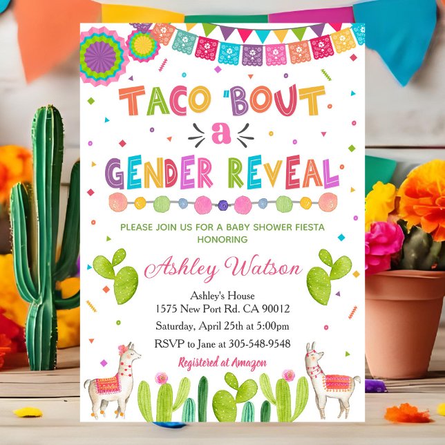 Taco 'Bout a Baby Gender Reveal Invitation (Creator Uploaded)