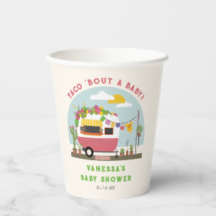 Taco Bout A Baby Hot Pink Girl Baby Shower Paper Cups