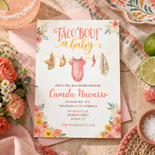 Taco Bout a Baby Mexican Fiesta Floral Baby Shower Invitation