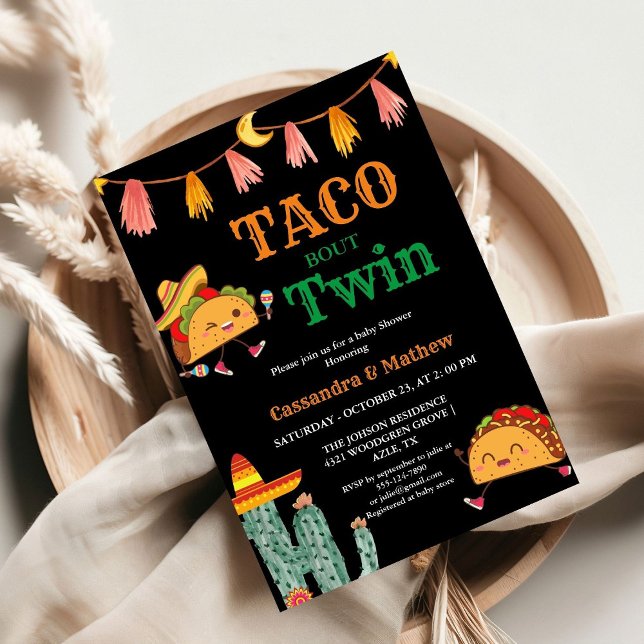 Taco bout a baby  Mexican  Twin Baby Shower Invitation (Creator Uploaded)