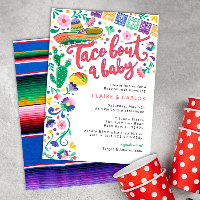 Taco 'Bout a Baby Shower Invitation – Vibrant Fies (Taco Bout Baby Shower Invite)