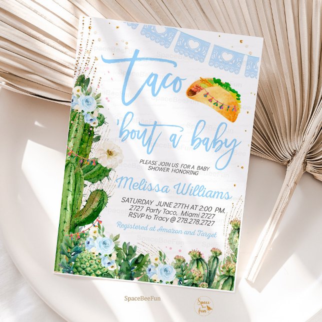 Taco Bout A Baby Shower Invites Boy (taco bouta baby invite boy,invitation fiesta baby shower cactus cincode mayo tropical mexican i)