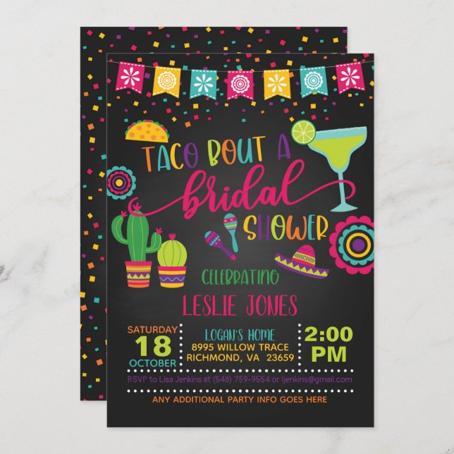 Taco Bout a Bridal Shower Invitation - BL (Front/Back)