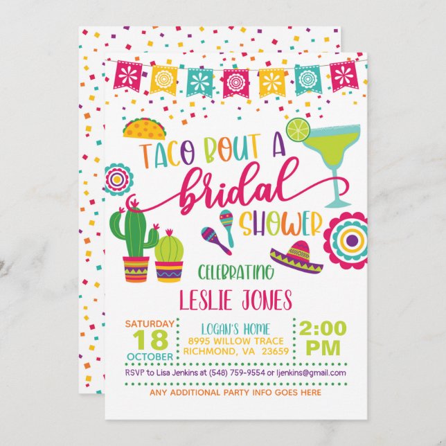 Taco Bout a Bridal Shower Invitation - WH (Front/Back)