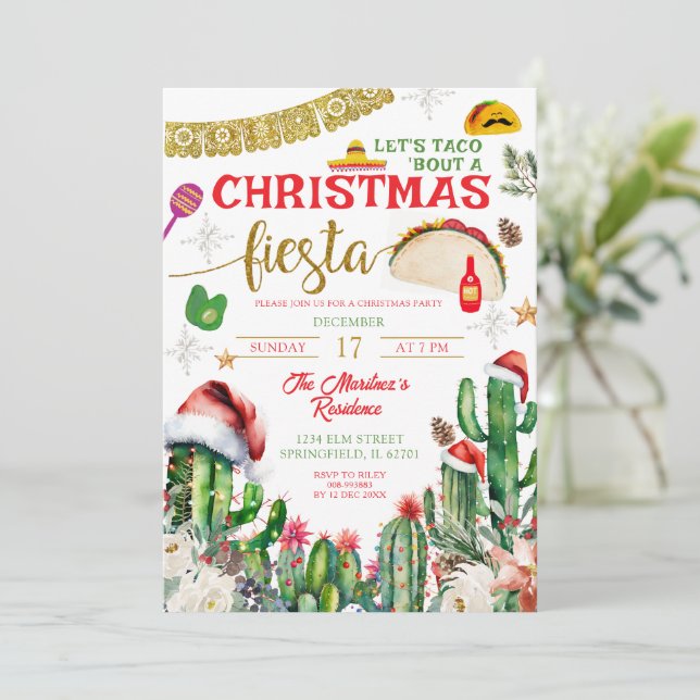 Taco Bout a Christmas Fiesta Invitation  (Standing Front)