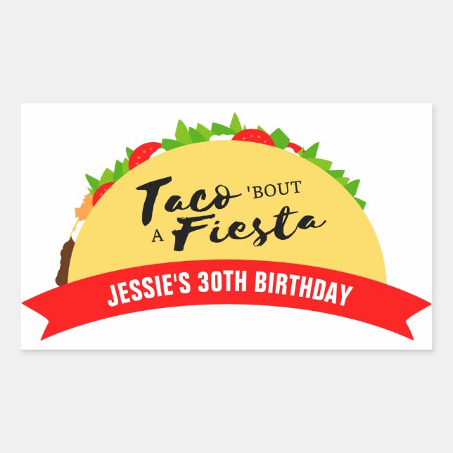 Taco 'Bout A Fiesta Rectangular Sticker (Front)