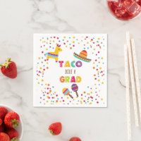Taco Bout a Grad Fiesta Graduation Napkin - White