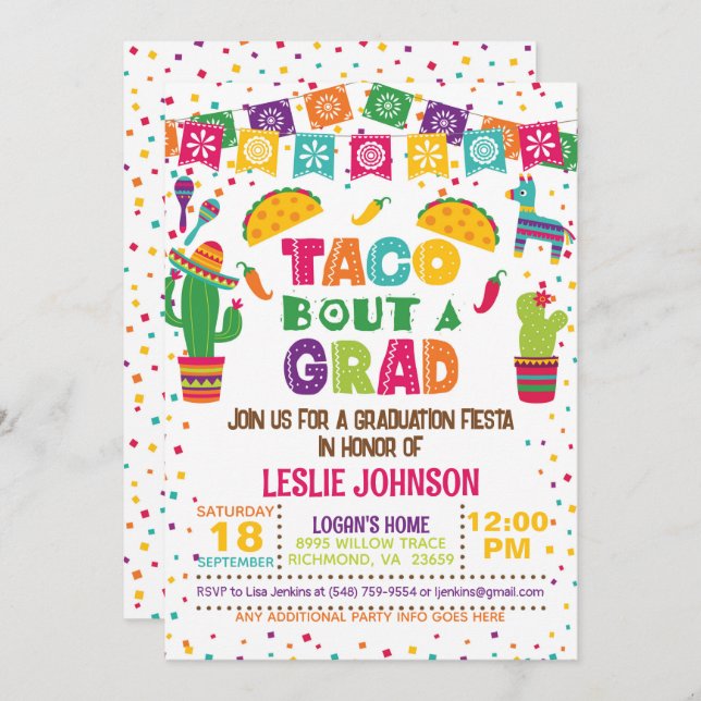 Taco Bout a Grad Invitation (Front/Back)