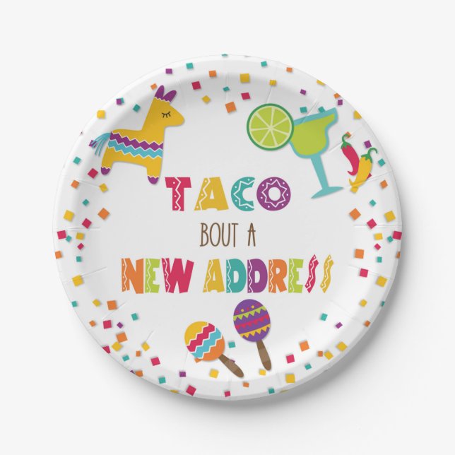 Taco Bout a New Address Plate - White (Front)
