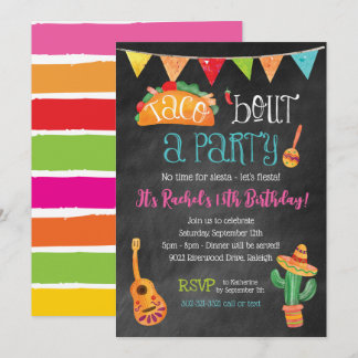 Taco bout a Party Chalkboard Invitation