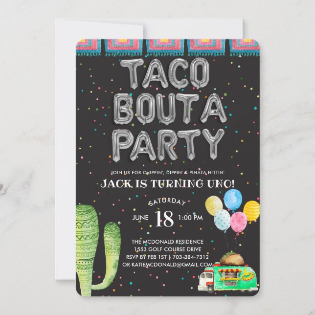 Taco Bout A Party | First Birthday Invitation (Front)