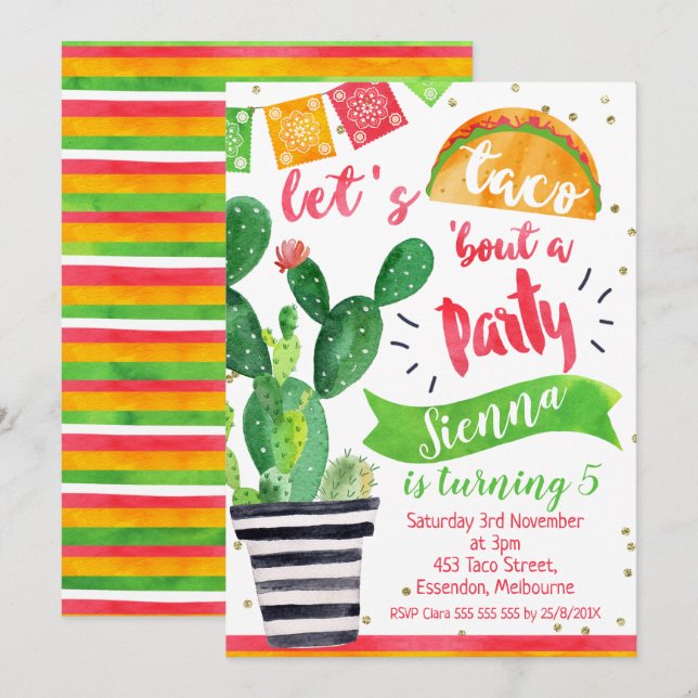 Taco bout a party invitation (Front/Back)