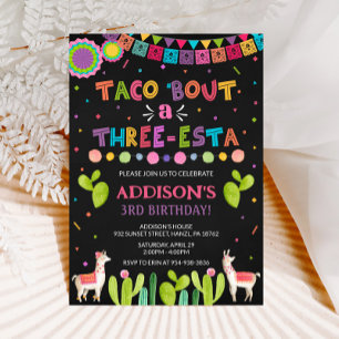 Taco 'bout a Three Esta Birthday Invitation
