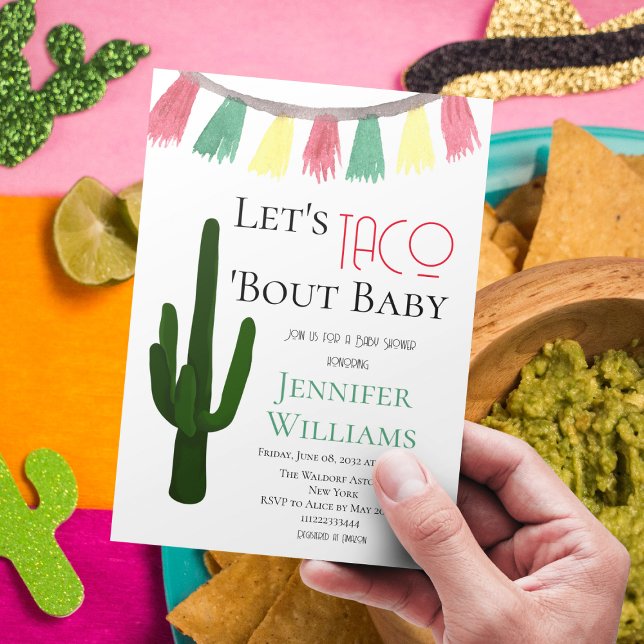 Taco Bout Baby Mexican Cactus Fiesta Baby Shower Invitation (Creator Uploaded)