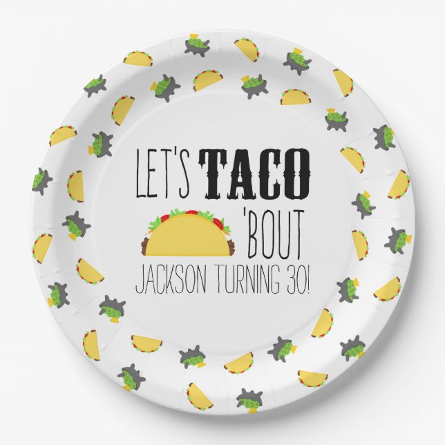 Taco 'Bout Birthday Party Paper Plate (Front)