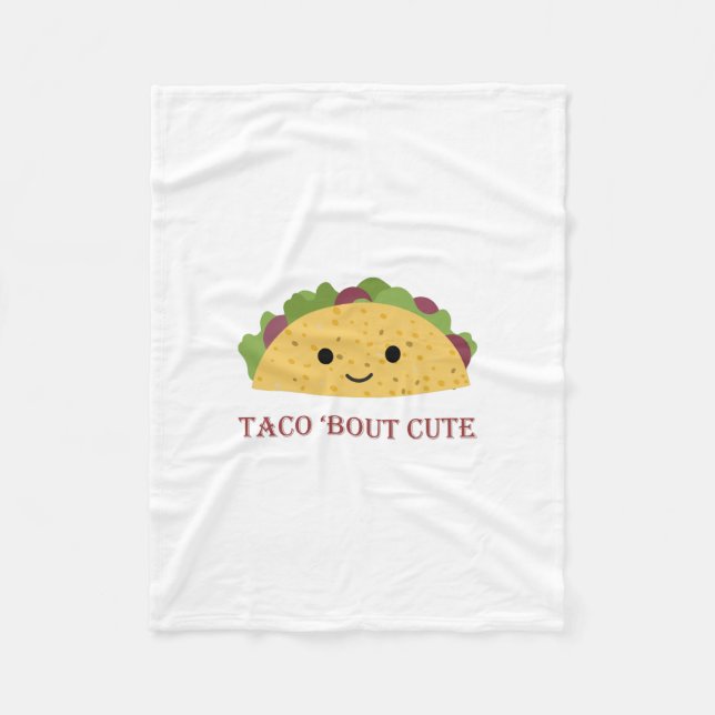 Taco Bout Cute Kawaii Taco Fleece Blanket (Front)