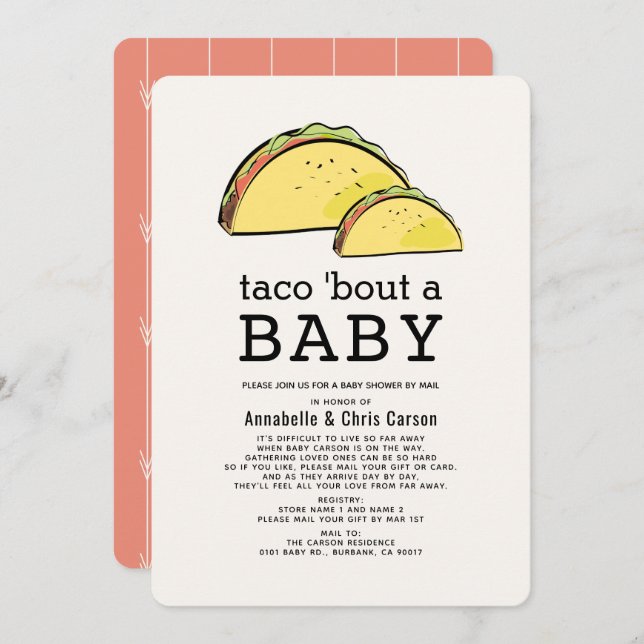 Taco Bout Fiesta Baby Shower by Mail Invitation (Front/Back)