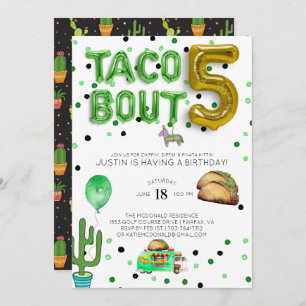 Taco Bout Five   Fifth Birthday Invitation