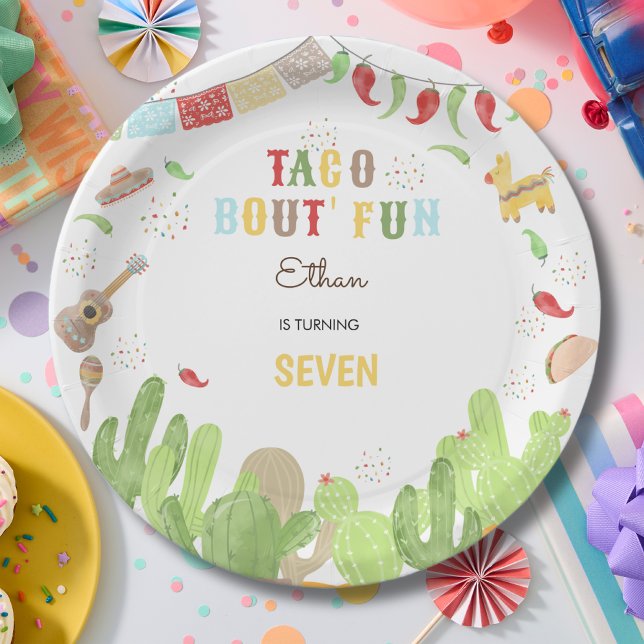 Taco bout' fun fiesta mexican birthday paper plate (Creator Uploaded)