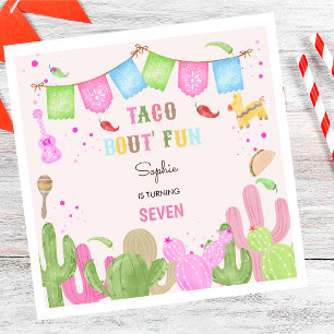 Taco bout fun fiesta mexican girl birthday napkin