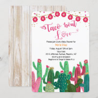 Taco 'bout Love Cactus Baby Shower Invitation