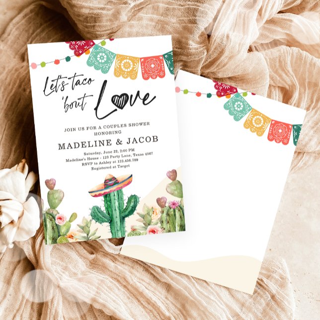 Taco Bout Love Cactus Fiesta Couples Shower Invitation (Creator Uploaded)