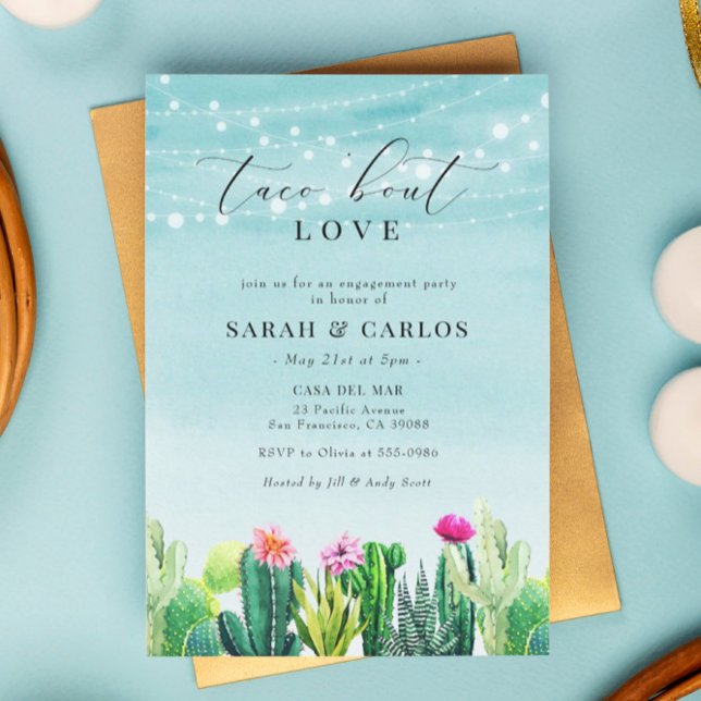 Taco 'Bout Love Cactus Fiesta Engagement Party Invitation (Creator Uploaded)