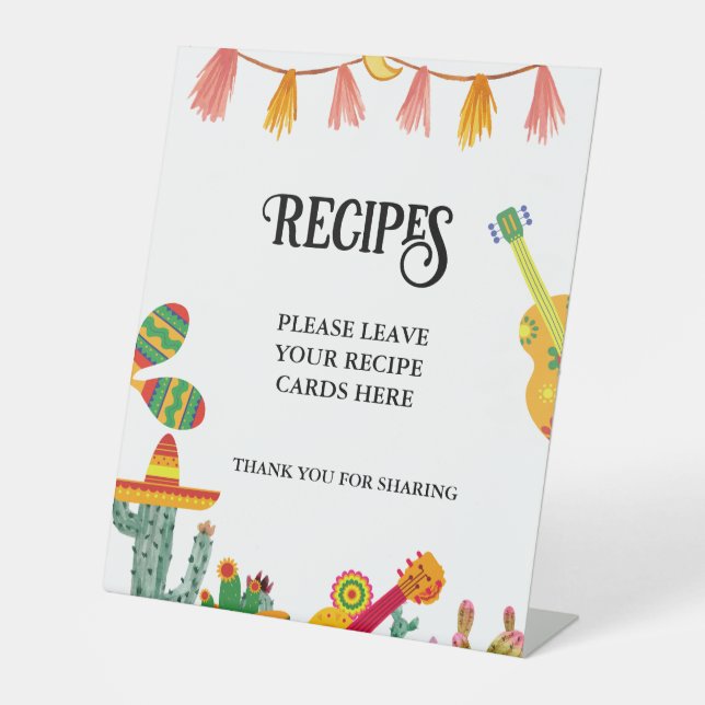 Taco bout Love cactus Taco Recipes Card Table Sign (Front)