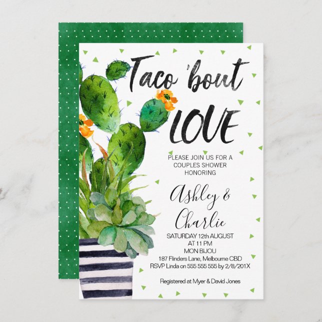 Taco Bout Love Couples Shower Invitation (Front/Back)