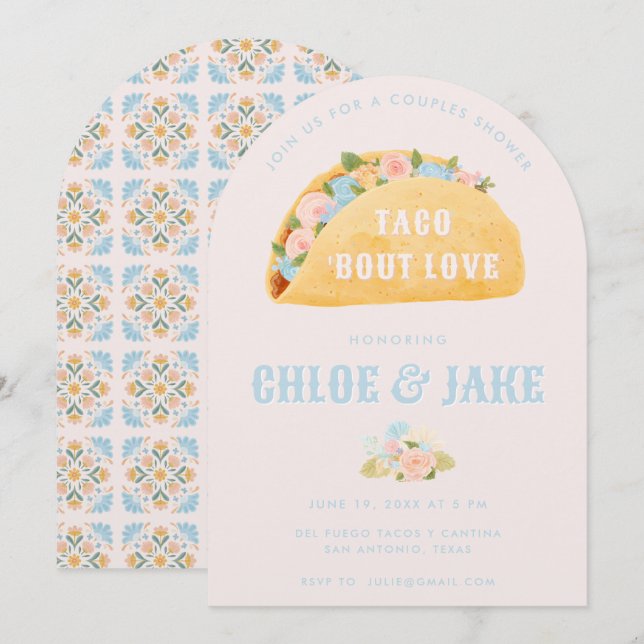 Taco 'Bout Love Couple's Shower Invitation (Front/Back)