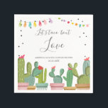 Taco Bout Love Fiesta Couples Shower Napkins<br><div class="desc">Set the tone for your party with these wonderful,  elegant looking napkins with a cactus fiesta theme. Soft pastel colours and hand drawn illustrations characterise this invitation suite. The Fiesta theme is perfect for a summer party.</div>