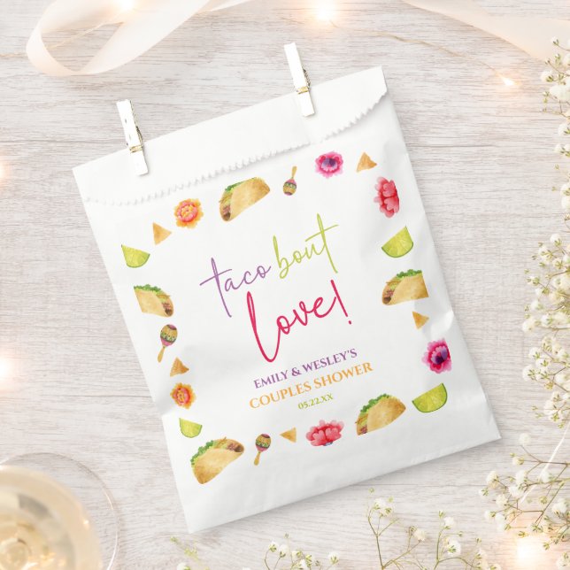 Taco Bout Love! Fiesta Wedding Couples Shower Favour Bags (Clipped)