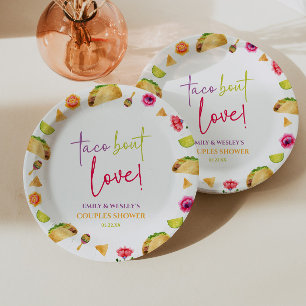 Taco Bout Love! Fiesta Wedding Couples Shower Paper Plate