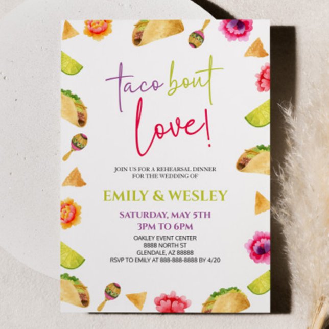 Taco Bout Love! Fiesta Wedding Rehearsal Dinner Invitation (Creator Uploaded)