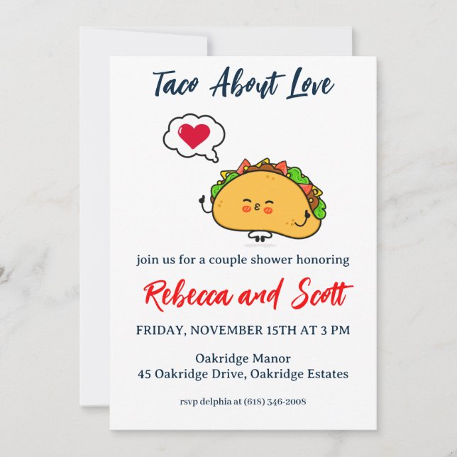 taco bout love invitations (Front)