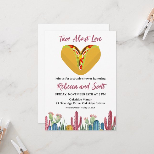taco bout love invitations (Front/Back In Situ)