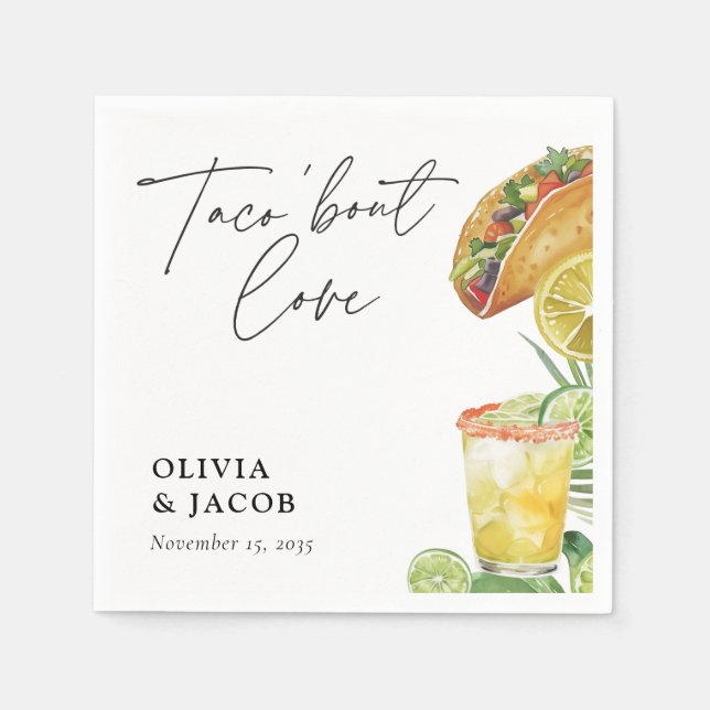 Taco bout Love Mexican Couples Shower Napkin (Front)