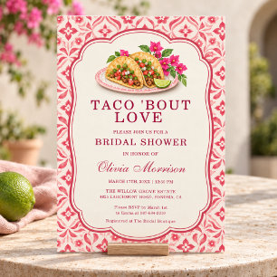 Taco 'Bout Love Pink Talavera Bridal Shower Invitation