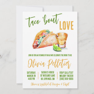 Taco 'Bout Love!  Tacos and Tequila Bridal Shower Invitation