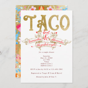 Taco Bout Perfect Couple Love Fiesta Couple Shower Invitation