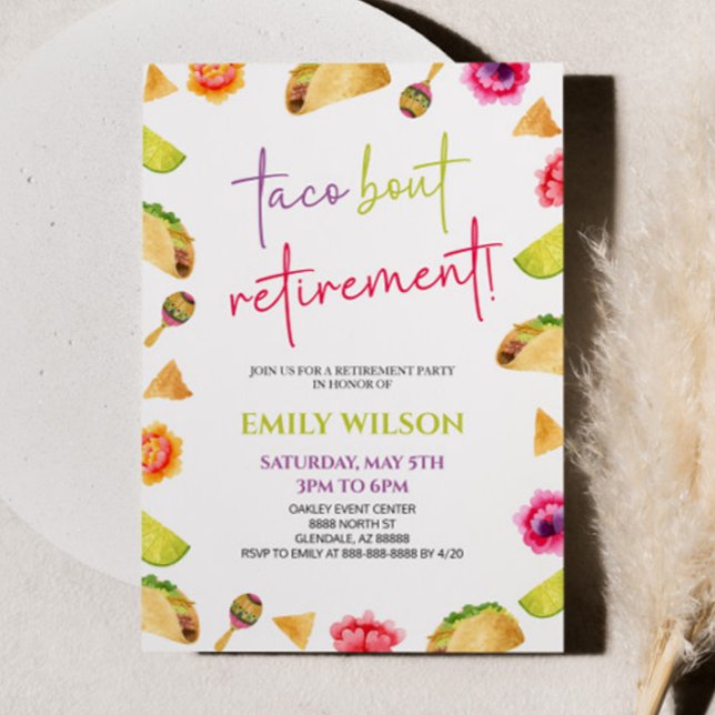 Taco Bout Retirement! Fiesta Retirement Party Invitation (Creator Uploaded)