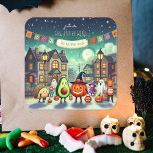 Taco 'Bout Spook-tacular   Halloween Treat  Square Sticker