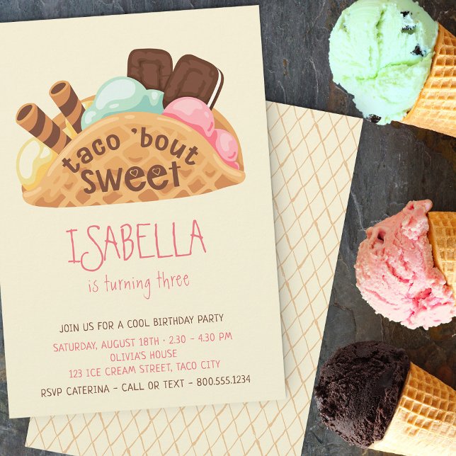 Taco bout Sweet Ice Cream Birthday Invitation (Creator Uploaded)