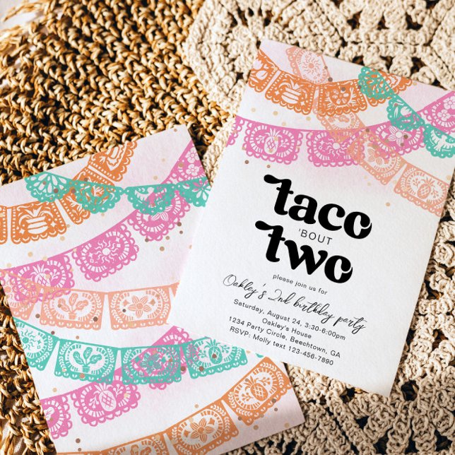 Taco Bout Two Birthday Invitation (Creator Uploaded)