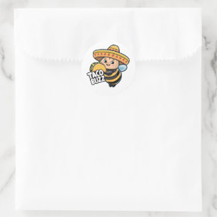 Taco Buzz Bumble Bee Classic Round Sticker