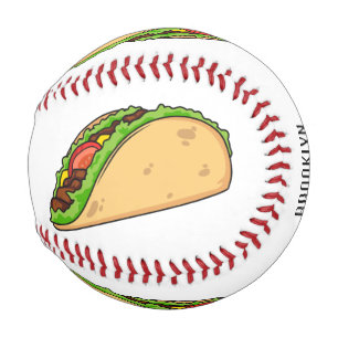 Taco cartoon illustration baseball