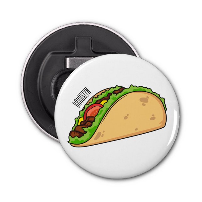 Taco cartoon illustration  bottle opener (Front)