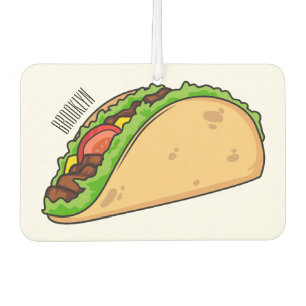Taco cartoon illustration car air freshener